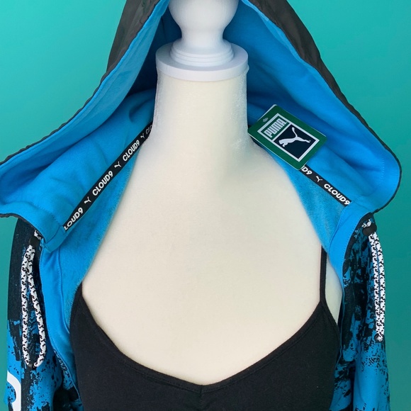 Puma NEW Jacket Cloud9 Silencer Open Front Crop Fit Blue Medium Athletic Fitness - Picture 4 of 15